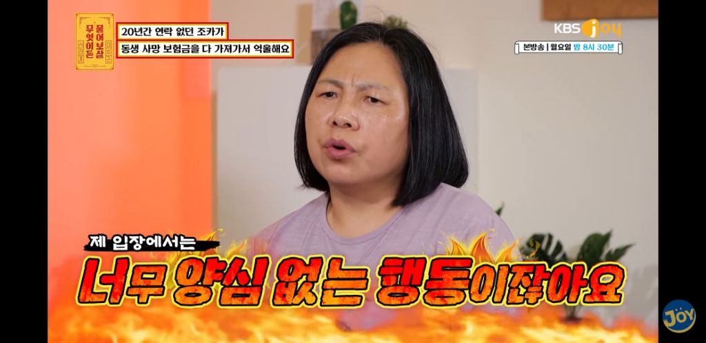 [물어보살] 남동생 사망보험금 독식한 조카 | 인스티즈