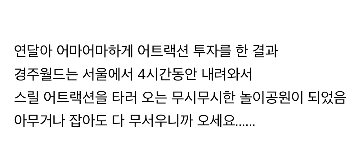 위치적 불리함을 개무서운 놀이기구로 찍어누른 국내 놀이공원.jpg | 인스티즈