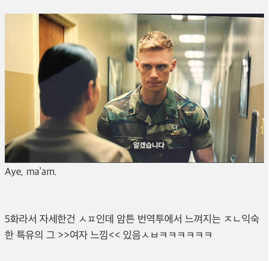 여자 ""중대장””이 남자 ""하사”” 한테 존댓말 쓰게 번역했다는 넷플릭스 | 인스티즈