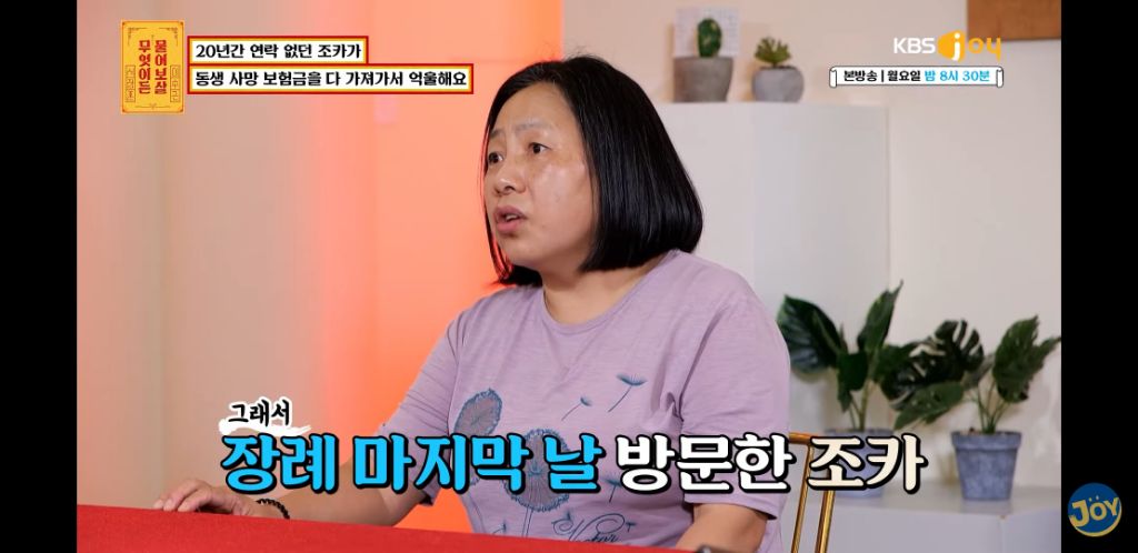 [물어보살] 남동생 사망보험금 독식한 조카 | 인스티즈