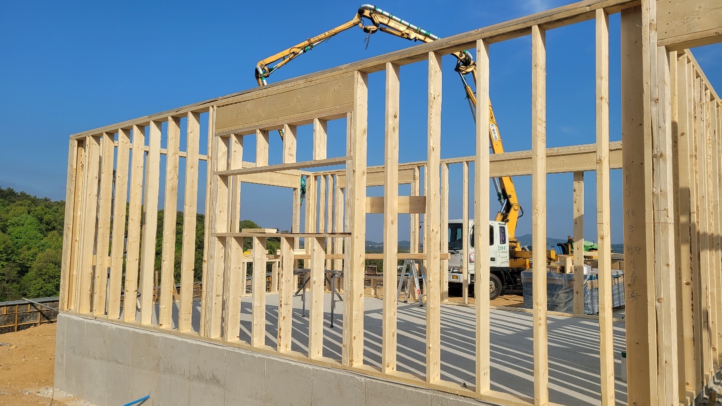 ◇화성 서신 - 골조작업 (벽체 시공, 트리머 및 크리플 스터드 시공) - 화성 서신⑦ 60 - (주)나무집사랑