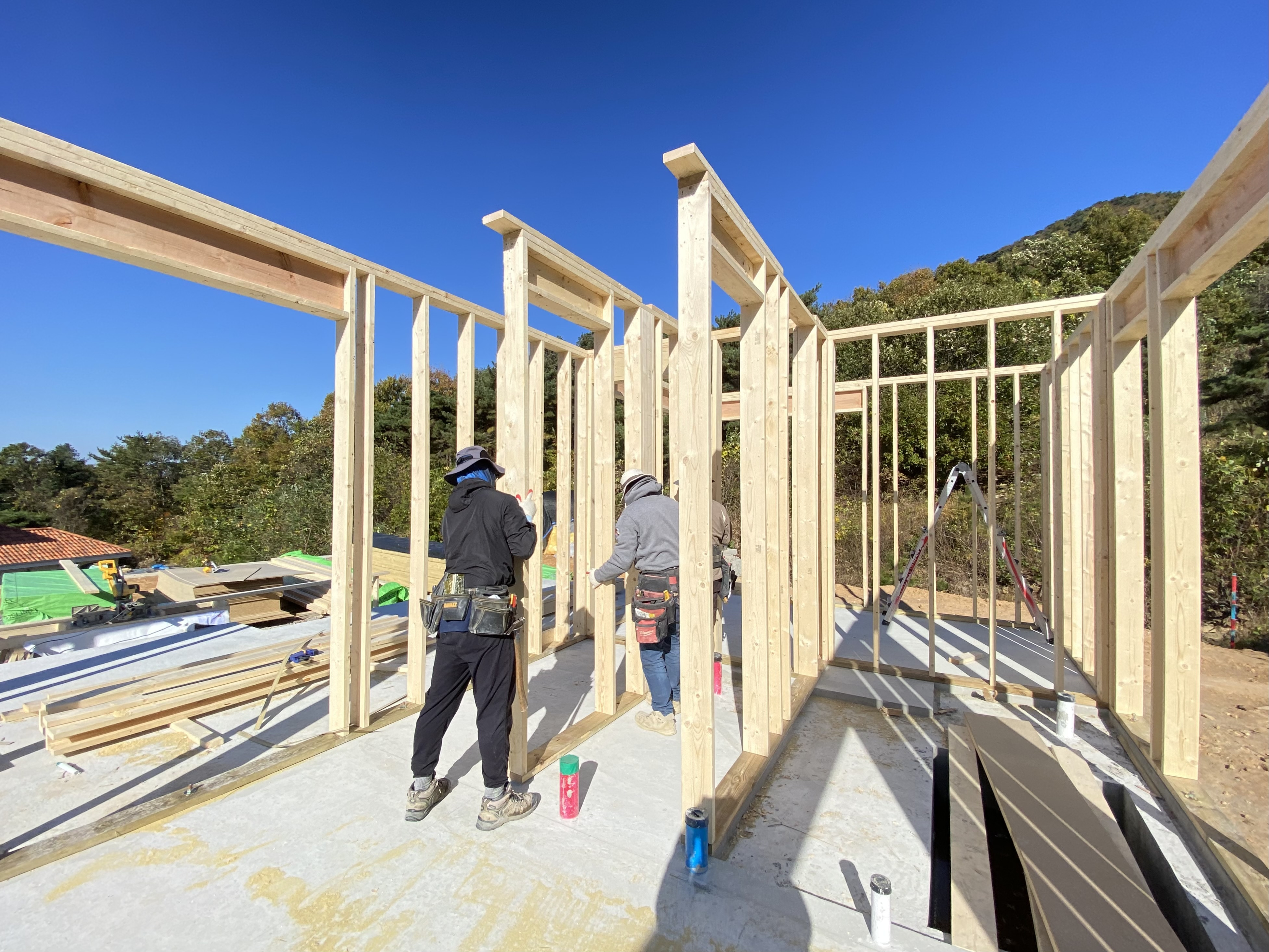 강화 여차2 현장 4일차 - 벽체 조립, 트리머 및 크리플 작업 - 강화 여차② 37 - (주)나무집사랑