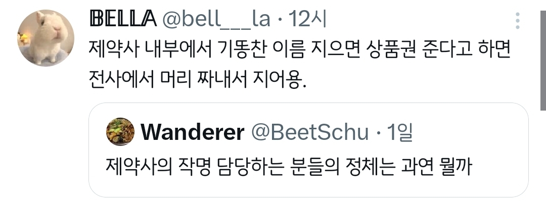 제약사의 작명 담당하는 분들의 정체는 과연 뭘까.twt | 인스티즈