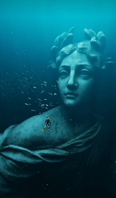 바다에서 잠수부가 마주한 거대 석상인데... | 인스티즈