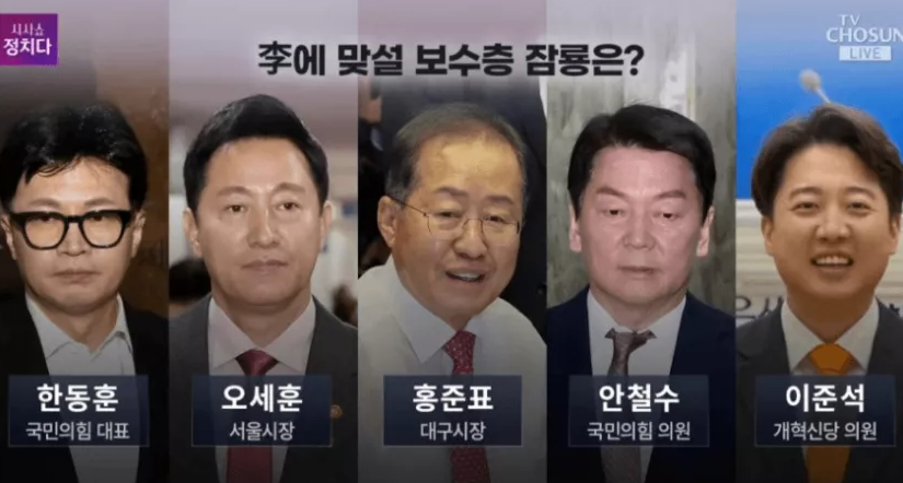 TV조선 선정 이재명에 맞설 보수 인물 5인 | 인스티즈