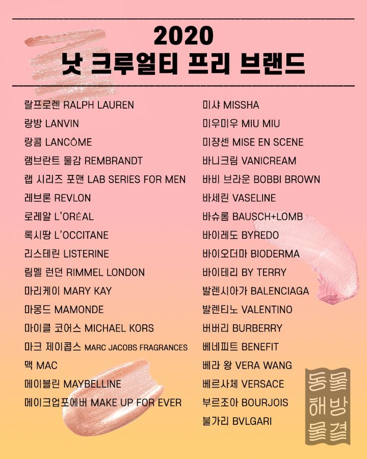 동물실험 안하는 브랜드 & 하는 브랜드 정리 | 인스티즈