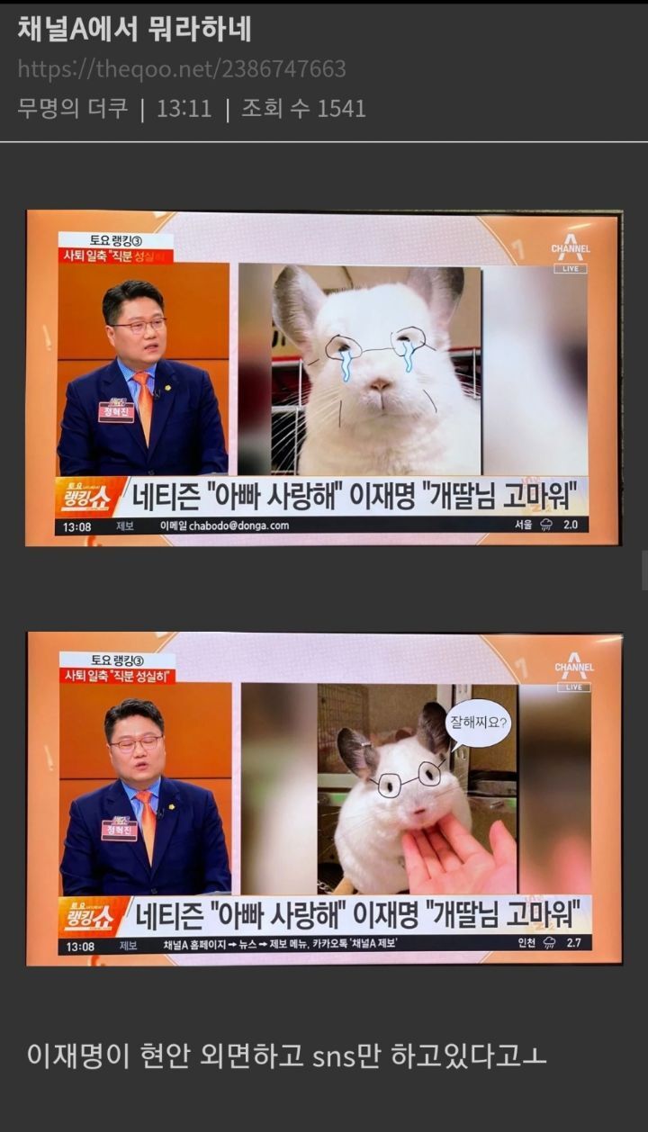 채널A에서 재시 보고 뭐라하네 | 인스티즈