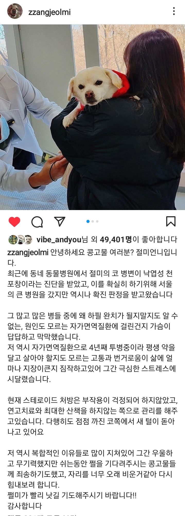 강아지 짱절미 투병근황 | 인스티즈