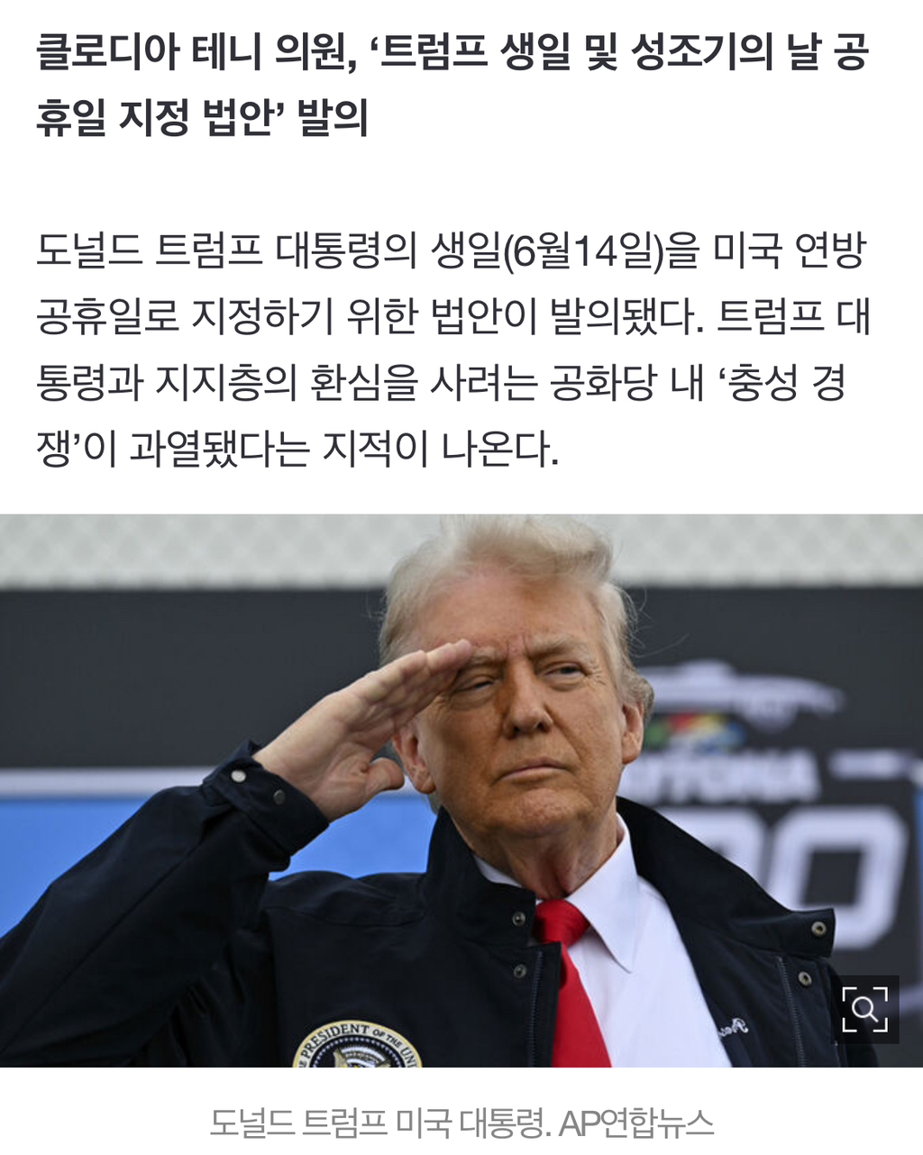 트럼프 생일을 공휴일로” 공화당의 충성 경쟁 - 악플달면 쩌리쩌려버려 - ＊여성시대＊ 차분한 20대들의 알흠다운 공간