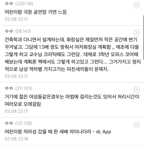 "여자 화장실 1.5배 늘리겠다"는 발언에 1과 2의 반응.jpg | 인스티즈