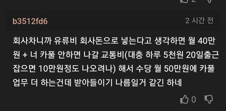 회사의 카풀요구 할만하다 vs 안하는게 낫다 | 인스티즈