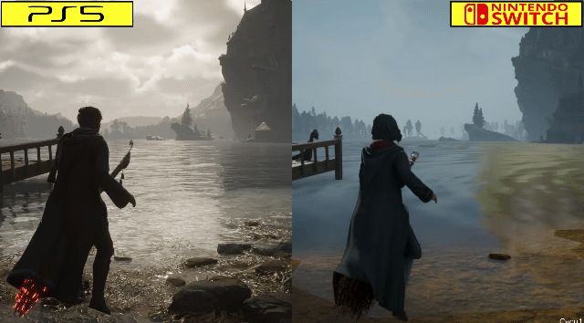 호그와트 레거시 플레이스테이션5, 닌텐도 스위치 플레이 화면 비교.gif | 인스티즈