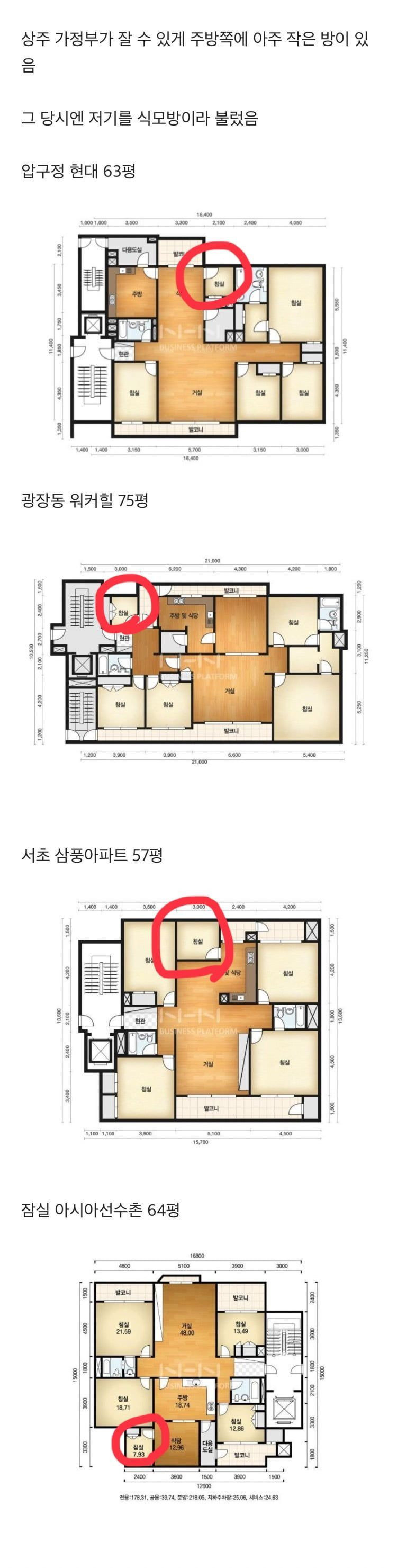 옛날 한국 아파트 설계도에 꼭 있는 방 | 인스티즈