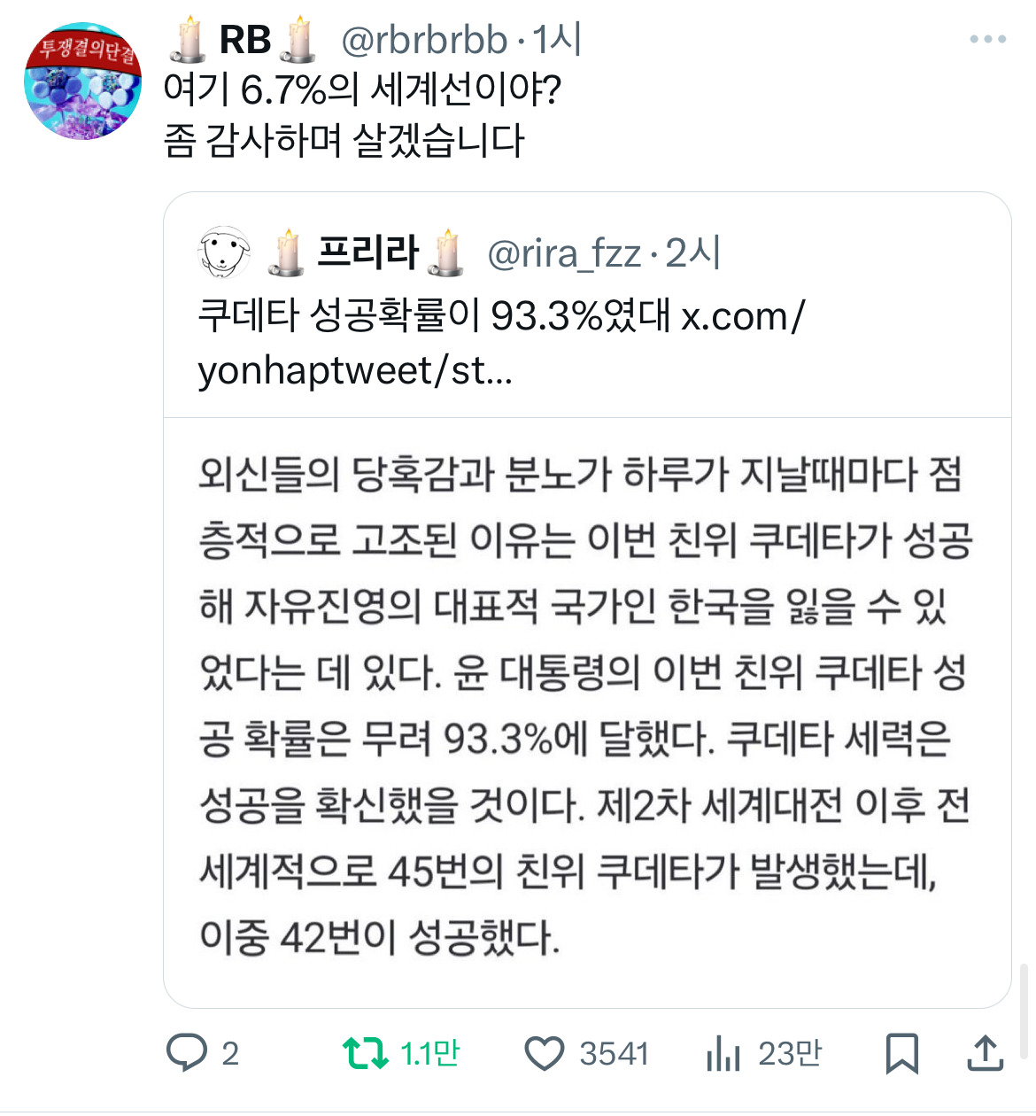 @: 쿠데타 성공확률이 93.3%였대 | 인스티즈