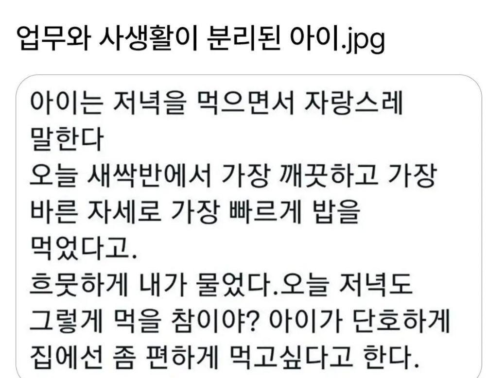 업무와 사생활이 분리된 아이.jpg | 인스티즈