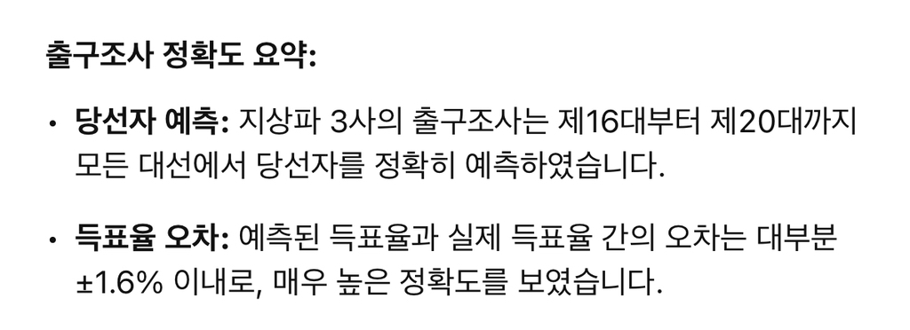 역대 출구조사 적중률, 오차범위 (보정 방법) | 인스티즈