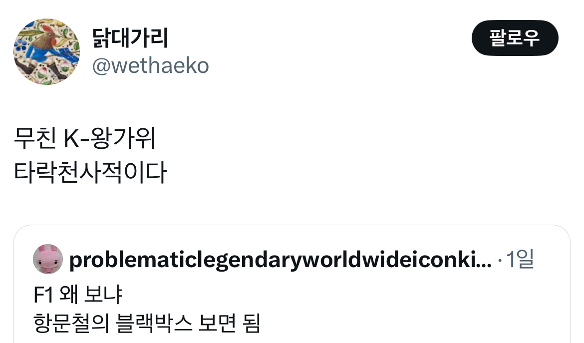 한문철로 시작해서 K- 왕가위 엔딩.twt | 인스티즈