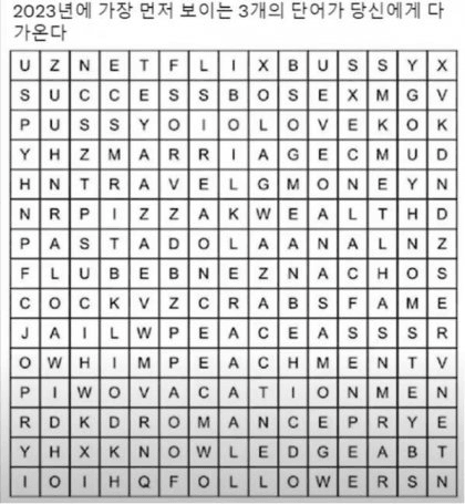 2023년에 가장 먼저 보이는 3개의 단어가 당신에게 다가온다 | 인스티즈