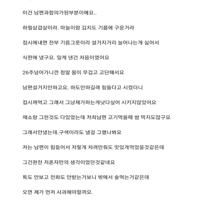 임신 6개월차 아내가 해준 밥에 화난 남편 | 인스티즈