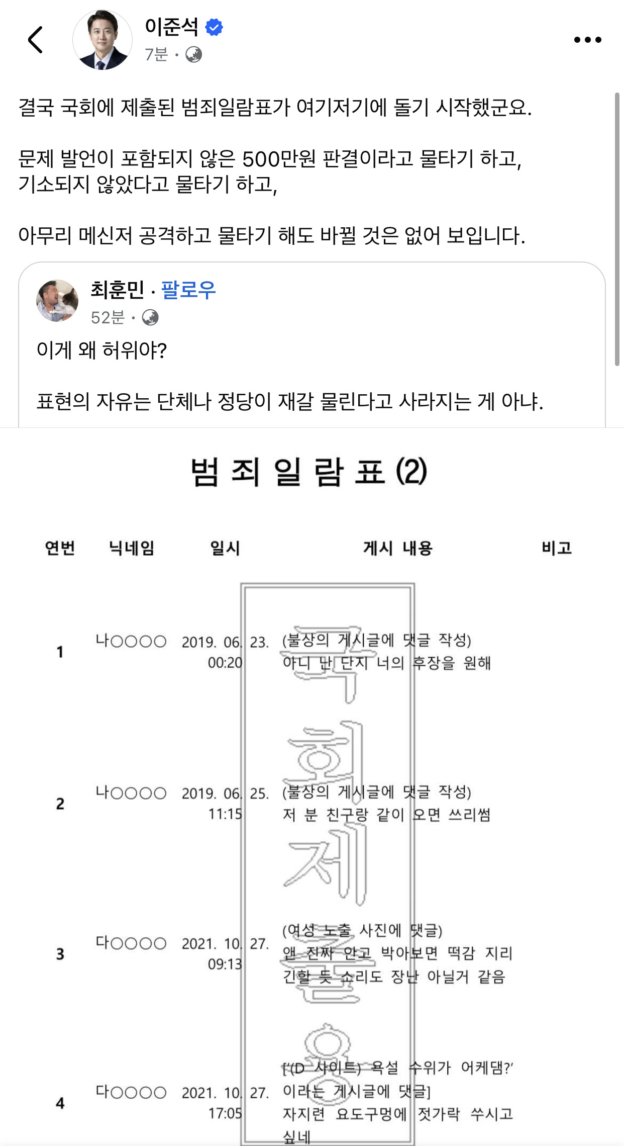 또 기사 지운 최훈민 기자 (선동목적) | 인스티즈