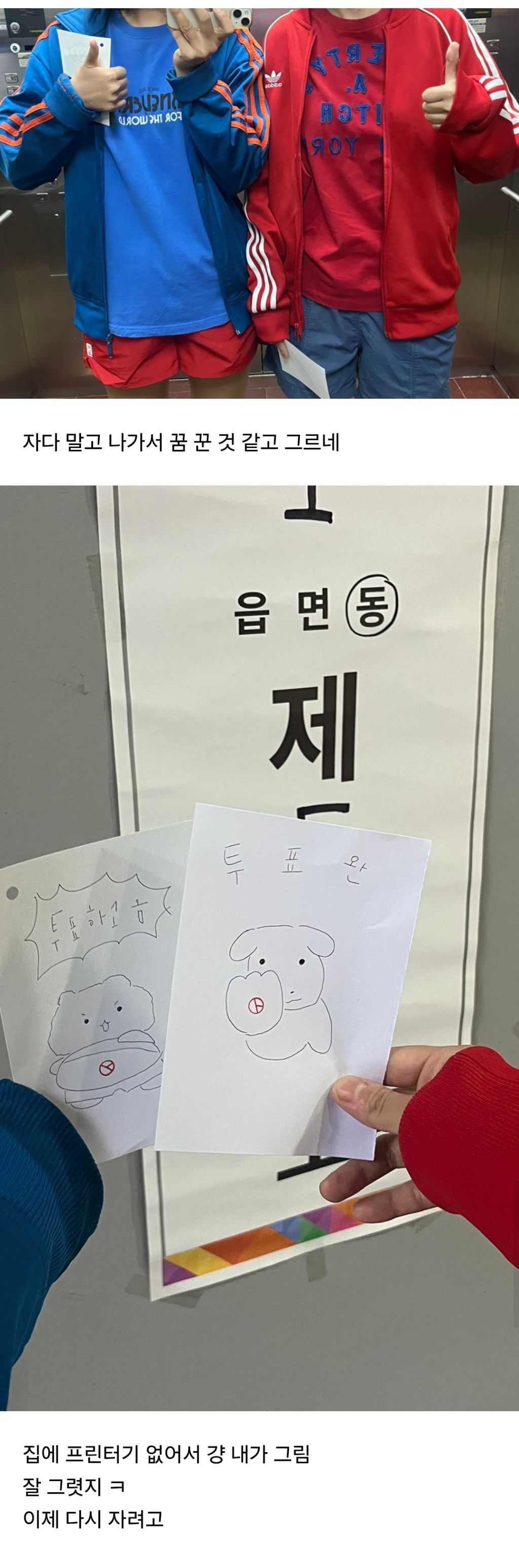 언니랑 이러고 투표하고 왔다죠 | 인스티즈