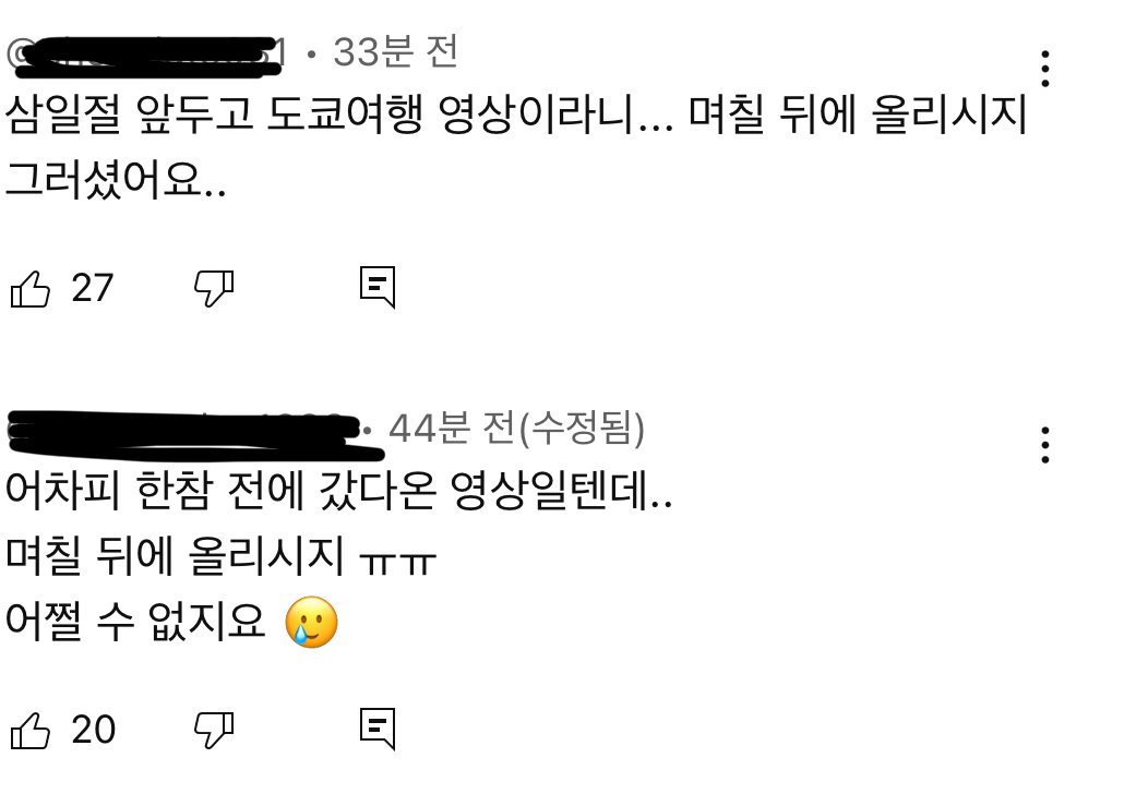 삼일절 3시간전에 일본여행 브이로그올려서 구독자들끼리 싸움난 유튜버 | 인스티즈