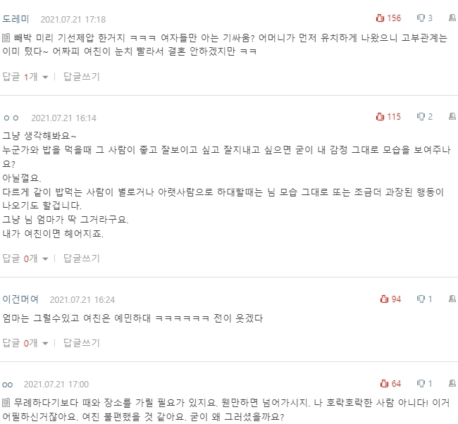 [네이트판] 여친이 저희 어머니 보고 무례하다고 하는데 | 인스티즈