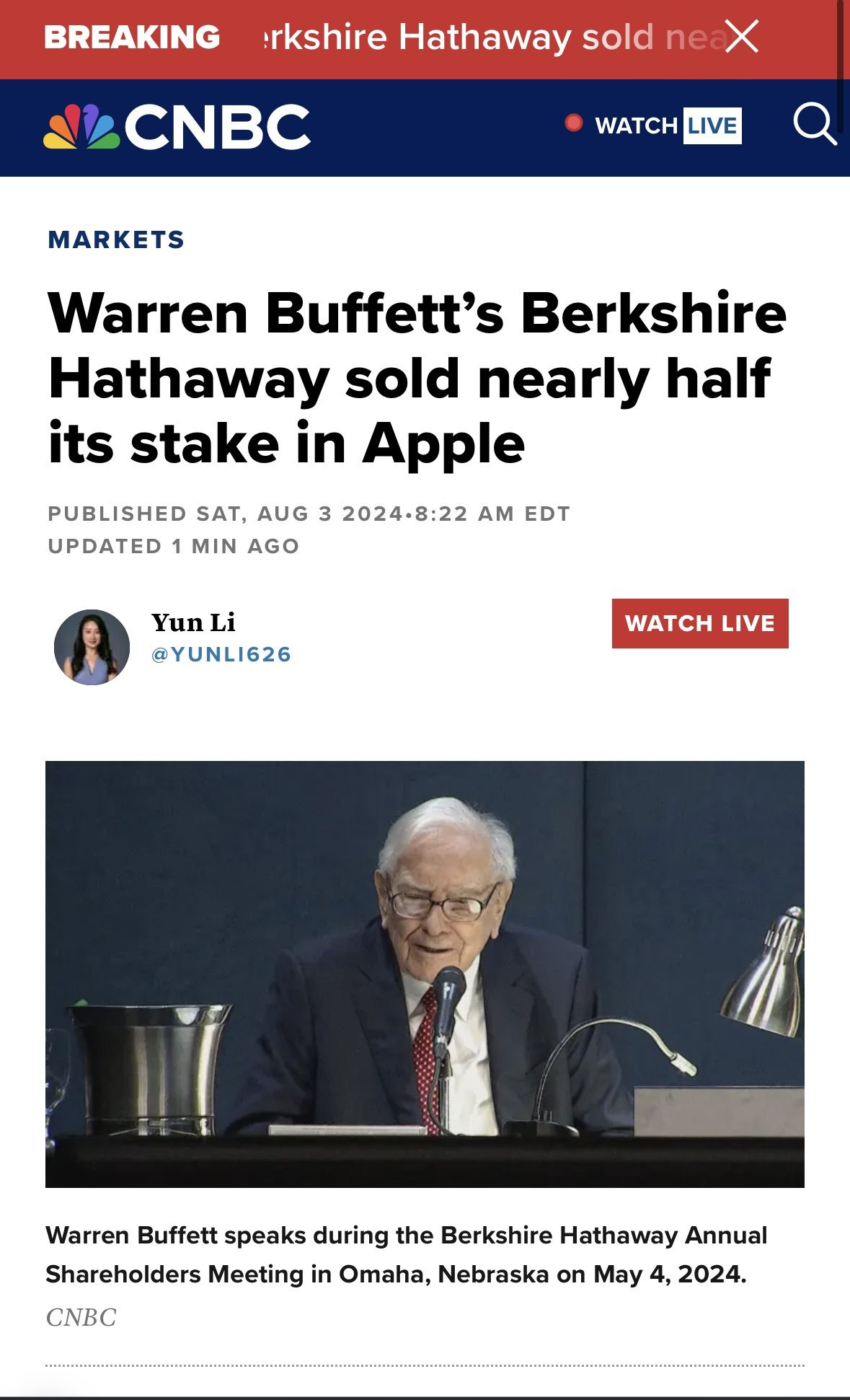 워렌 버핏 애플 지분 절반 매각 - 악플달면 쩌리쩌려버려 - ＊여성시대＊ 차분한 20대들의 알흠다운 공간