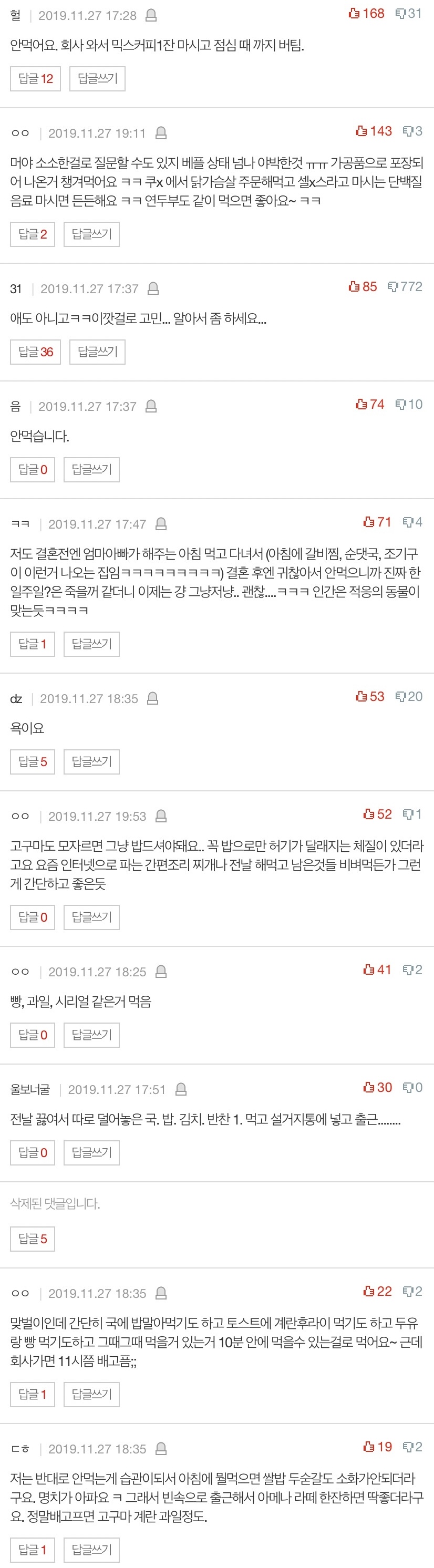 아침에 뭐 드시고 출근하세요? | 인스티즈