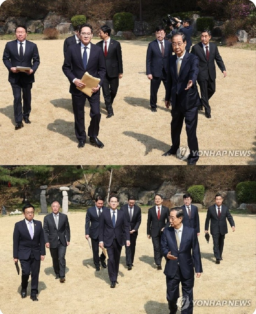 이재용 오늘 한덕수 만날때랑 열흘전 재명이 만날때 표정차이봐 | 인스티즈