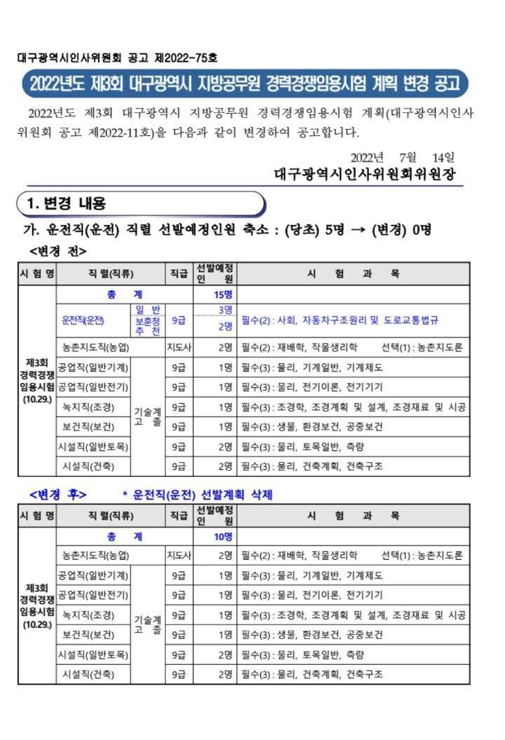 3개월 앞두고 삭제된 공무원 시험 | 인스티즈