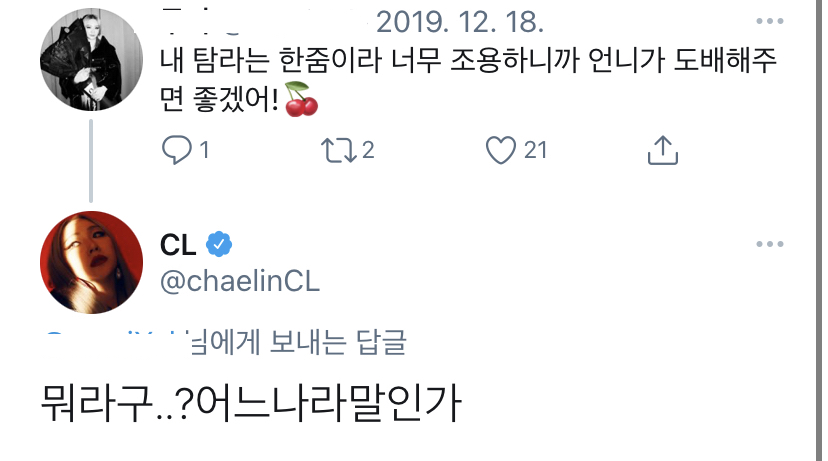 내 웃음버튼 씨엘 sns 말투 (feat.군세이) | 인스티즈