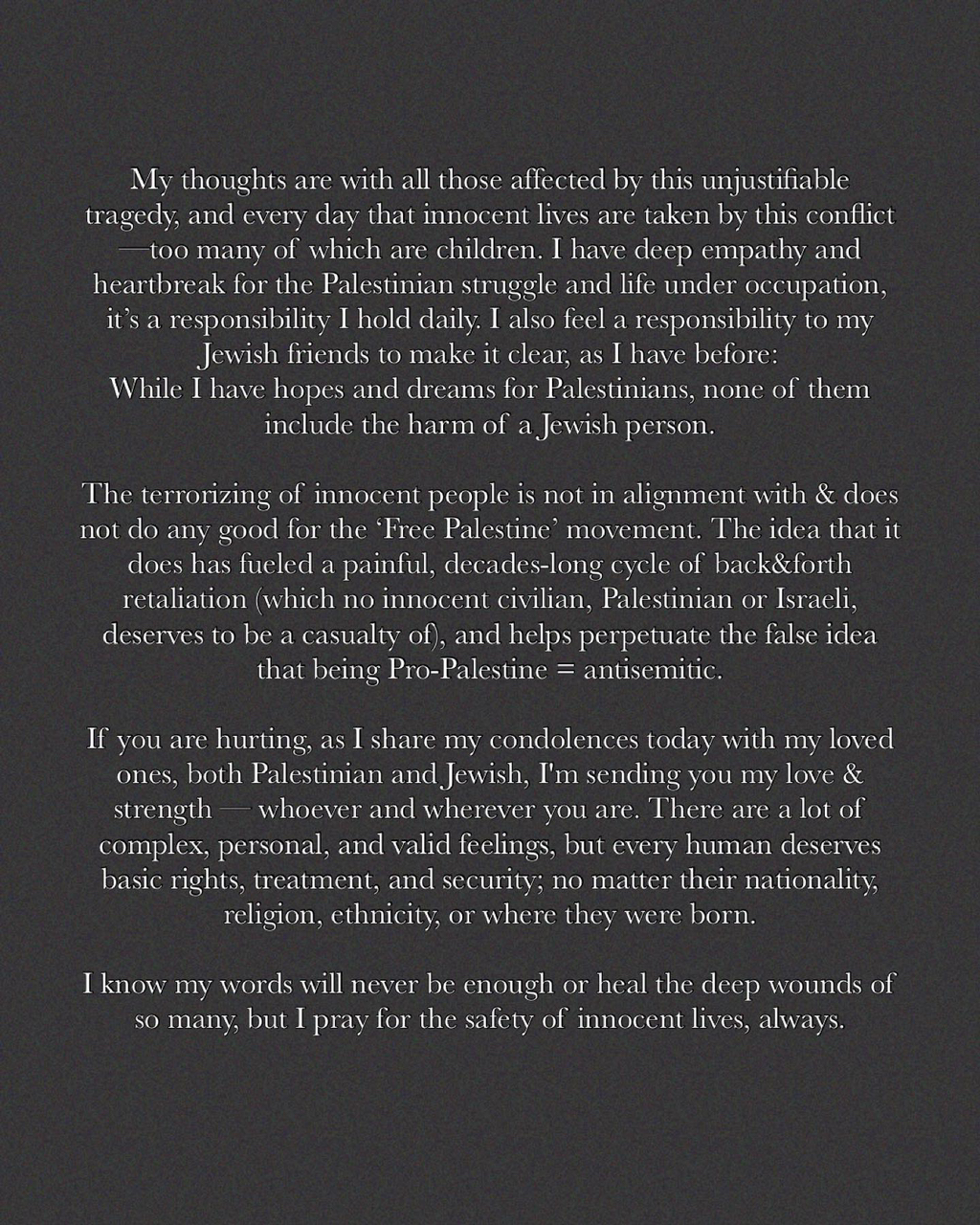 지지 하디드 인스타에 공개적으로 협박하는 이스라엘 정부 공식 인스타 계정 | 인스티즈