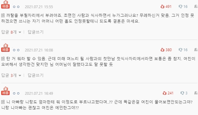 [네이트판] 여친이 저희 어머니 보고 무례하다고 하는데 | 인스티즈
