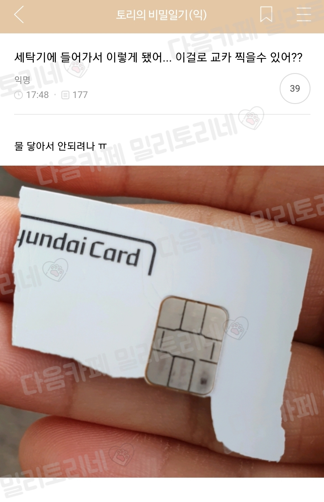 세탁기에 들어가서 이렇게 됐어... 이걸로 교카 찍을수 있어?? | 인스티즈