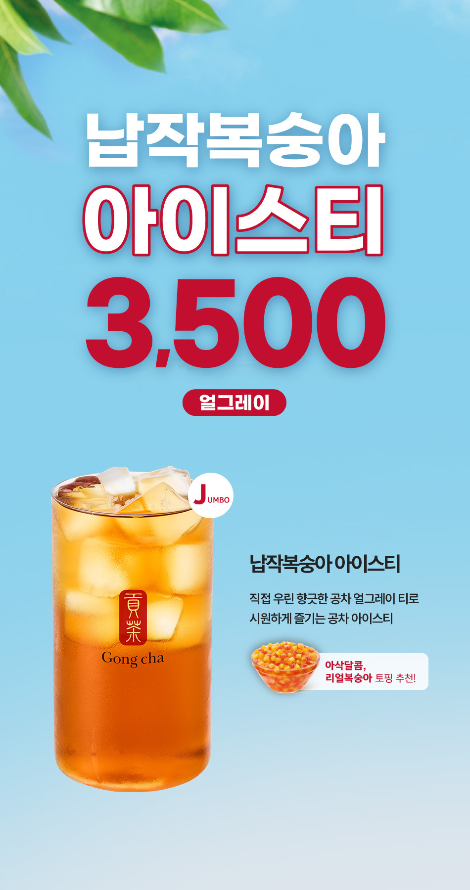 공차 납작복숭아 아이스티 재출시 | 인스티즈