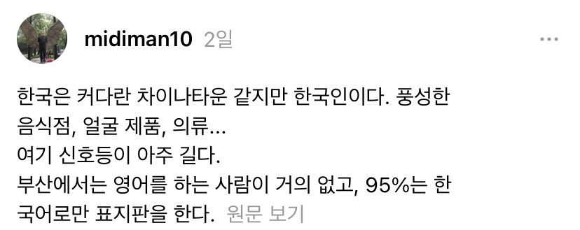 한국 여행중인 한 외국인의 감상문 | 인스티즈