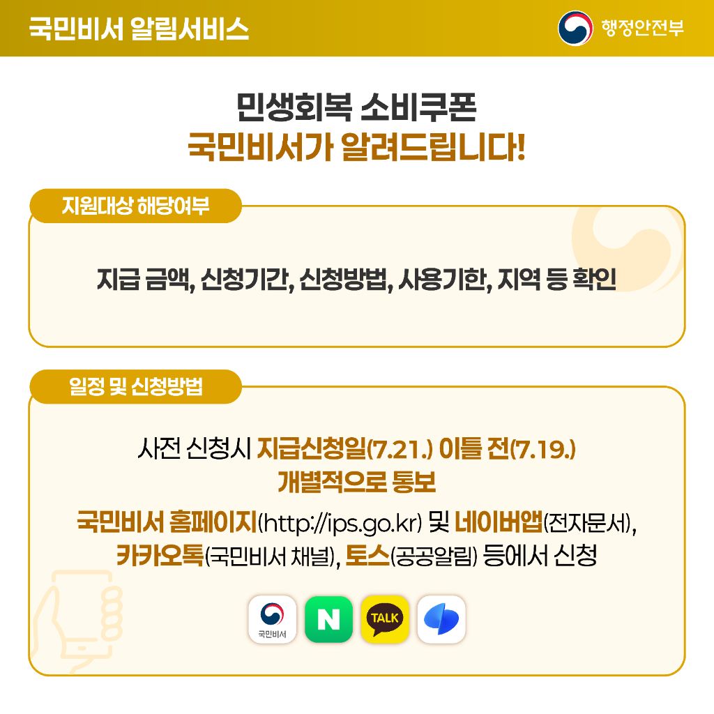 민생회복 소비쿠폰 지급 공식 발표(7월 21일부터 지급신청 📍) (+QnA 추가) | 인스티즈
