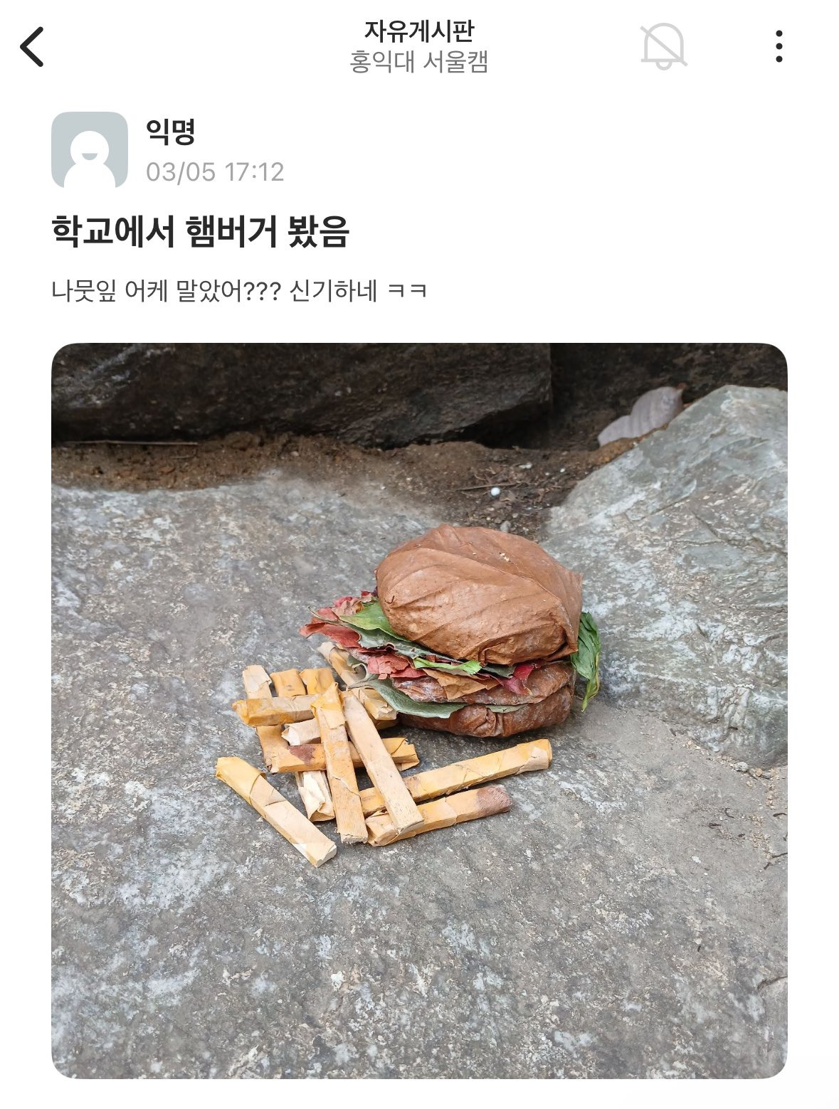 홍대 에타에 올라온 햄버거.jpg | 인스티즈
