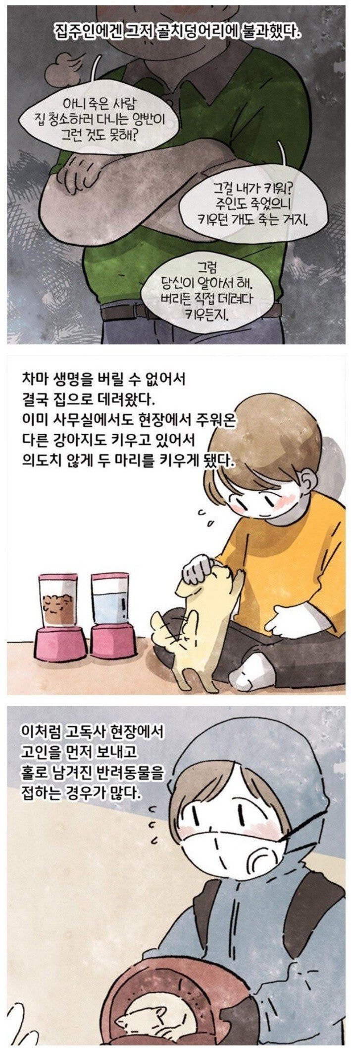 고독사 현장을 청소하는데 강아지가.toon | 인스티즈