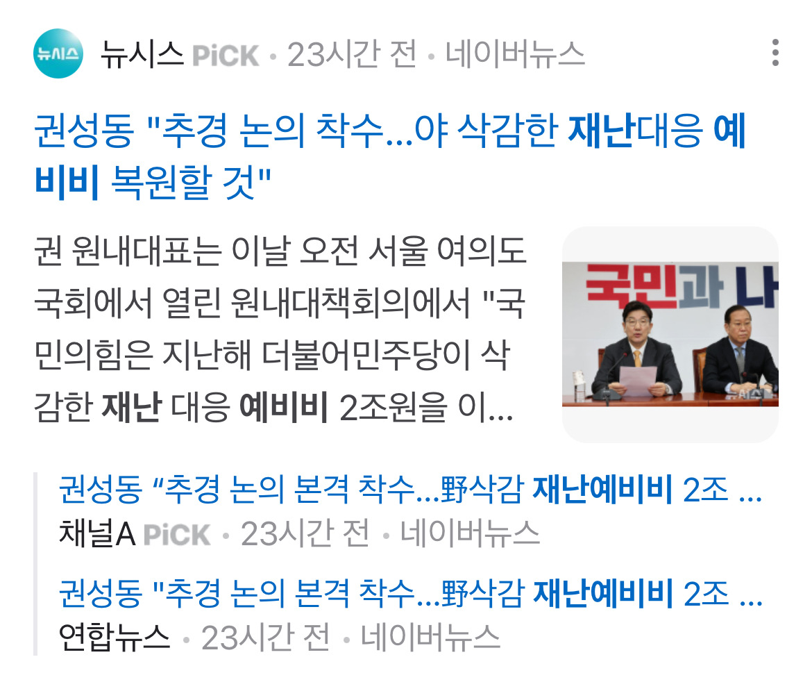 국힘과 언론에서 산불 대응 못하는 게 야당이 예비비 삭감했기 때문이라고 몰고가는 중 | 인스티즈