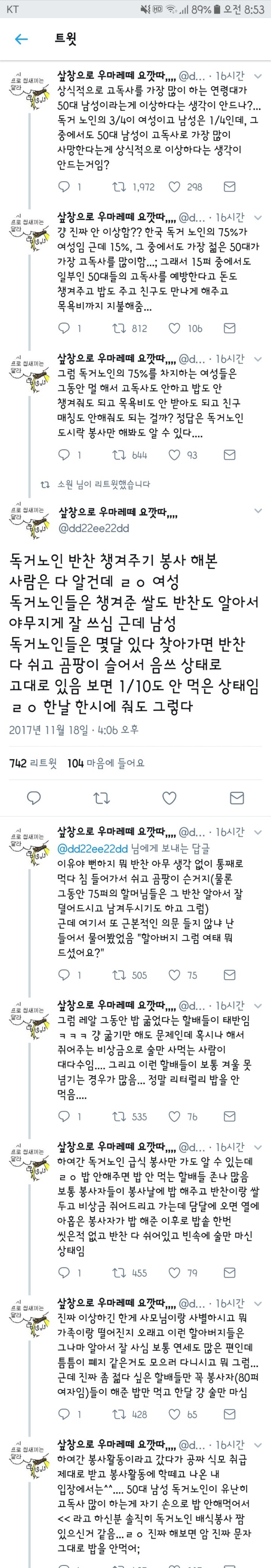 상식적으로 고독사 하는게 제일 많은나이대가 50대 남성이란게 이상하지않나? | 인스티즈