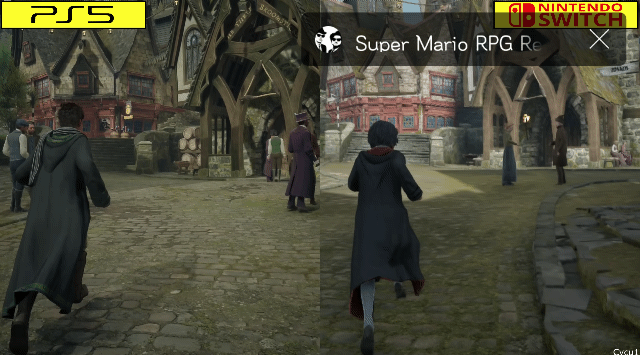 호그와트 레거시 플레이스테이션5, 닌텐도 스위치 플레이 화면 비교.gif | 인스티즈