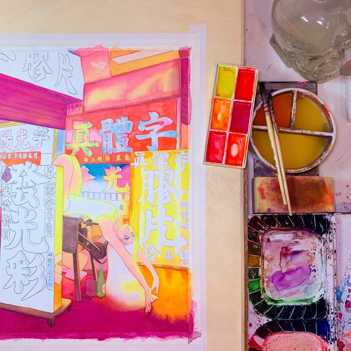 수작업+색감 개쩌는 걸로 유명한 홍콩 일러스트레이터.jpgif | 인스티즈