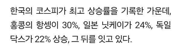 S&P500 15% 상승했는데 코스피는 64% 급등, 세계 최고 상승률 | 인스티즈