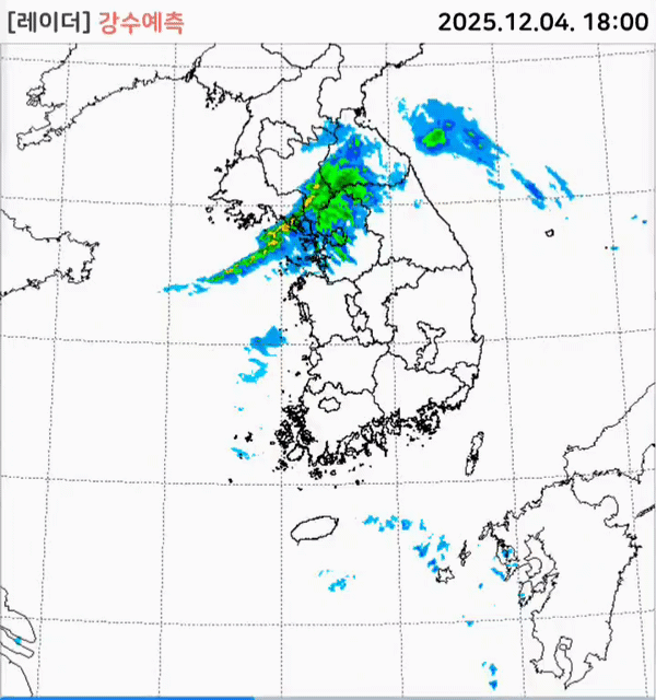 오늘 저녁 수도권, 강원지방으로 눈비구름 지나가는 중 | 인스티즈