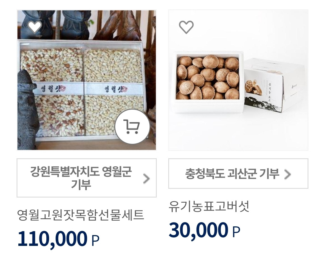 지자체들의 무언가..가 느껴지는 고향사랑기부제 품목들 | 인스티즈