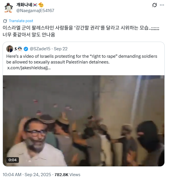 "강간할 권리"를 위해 시위하는 이스라엘군 | 인스티즈