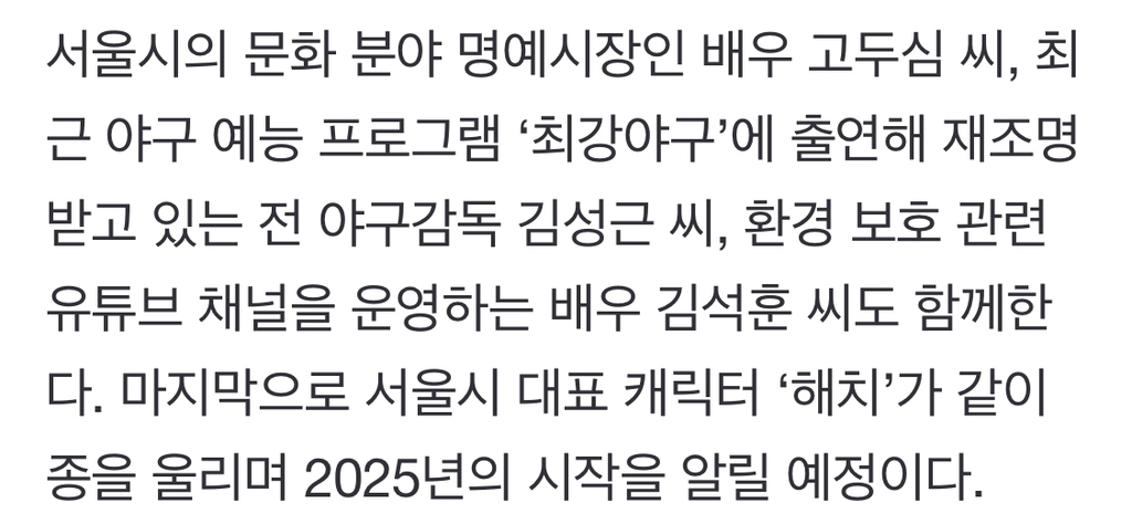 '새해를 여는 문' 보신각 종 울릴 시민대표 11인 선정 | 인스티즈