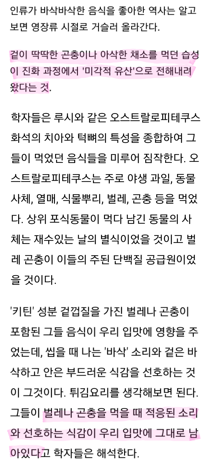 바삭한 음식을 좋아하는 이유.jpg | 인스티즈